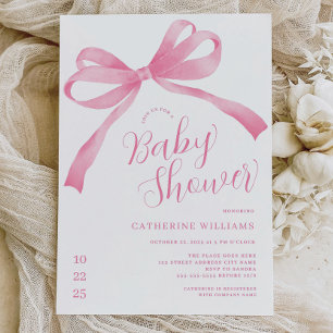 Invitation Baby shower de fille de la croupe rose