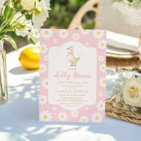 Invitation Baby shower de fille d'oie soie rose