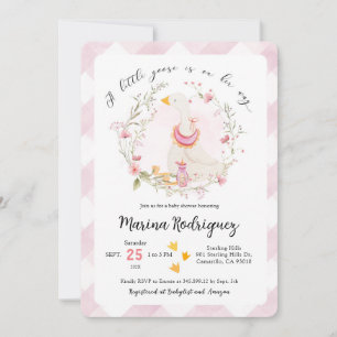 Invitation Baby shower de fille d'oie sotte