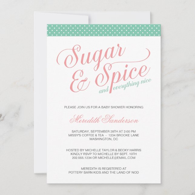 Invitation Baby shower de fille mûre (Devant)