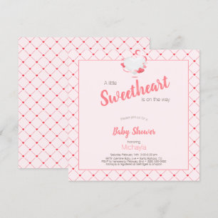 Invitation Baby shower de fille rose Chérie est sur le chemin