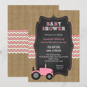Invitation Baby shower de fille Rustic Pink