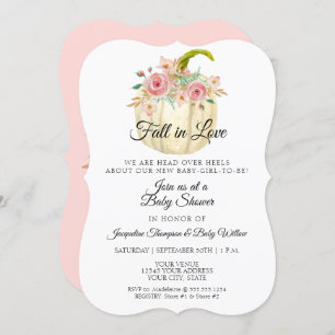 Invitation Baby shower de fille Rustique Floral Watercolor Ci