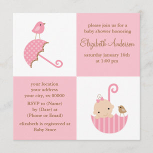 Invitation Baby shower de filles