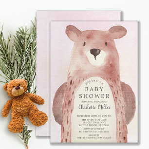 Invitation Baby shower de filles de l'ours doux