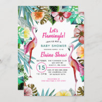 Baby shower de Flamant rose rose paradis tropical