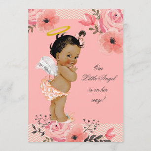 Invitation Baby shower de fleurs d'aquarelle Little Ethnic An
