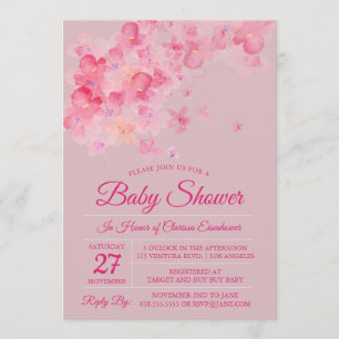 Invitation Baby shower de fleurs de cerisiers d'aq