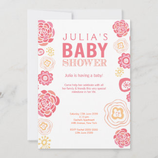 Invitation Baby shower de fleurs modernes