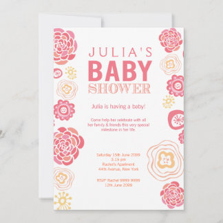Invitation Baby shower de fleurs modernes