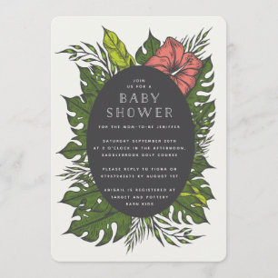 Invitation Baby shower de fleurs tropicales