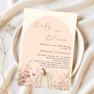 Invitation Baby shower de floraison citrouille fleur sauvage