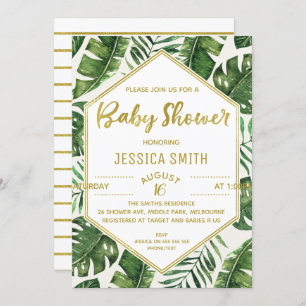 Invitation Baby shower de Foliage Tropical Moderne