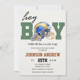 Invitation Baby Shower de football américain