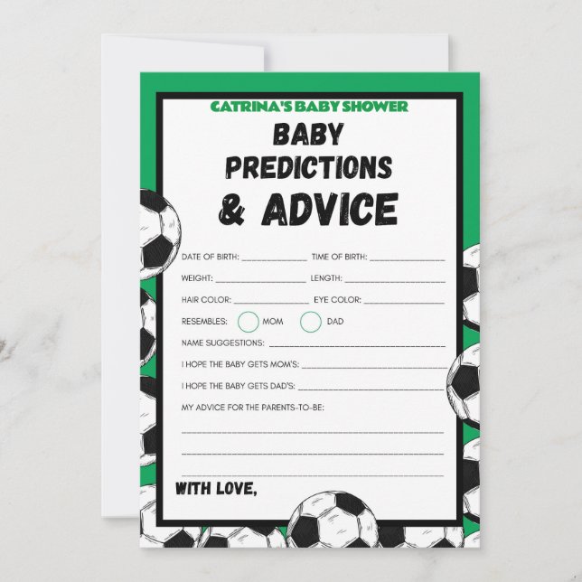 Invitation Baby shower de football, Football - Nom modifiable (Devant)