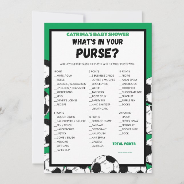 Invitation Baby shower de football, Football - Nom modifiable (Devant)