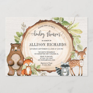 Invitation baby shower de forêt neutre pour les hommes et les