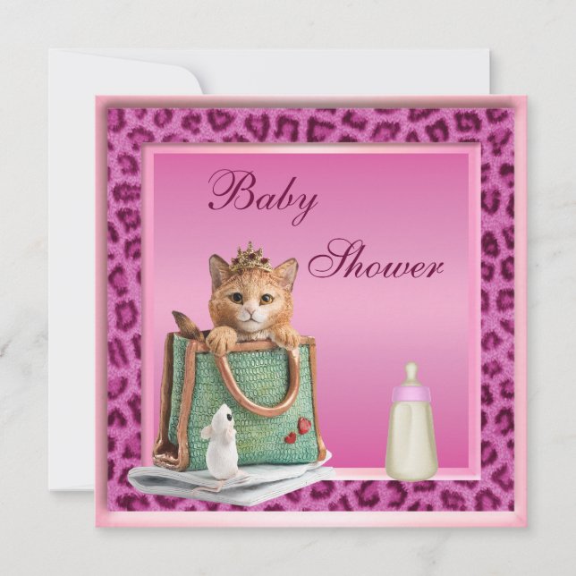 Invitation Baby shower de fourrure de la princesse Kitten Pin (Devant)