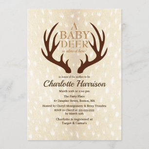 Invitation Baby shower de fourrure et d'agneaux de cerf de bé