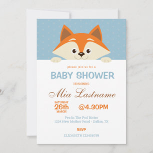 Invitation Baby shower de Fox mignonne