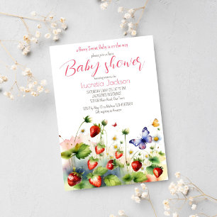 Invitation Baby shower de fraise Berry
