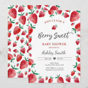 Invitation Baby shower de fraise Berry été Sweet Baby
