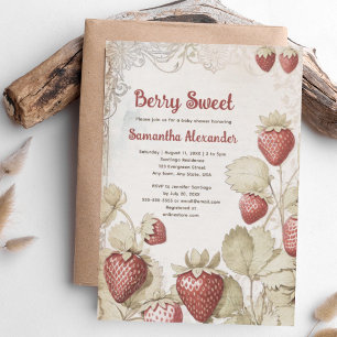 Invitation Baby shower de fraise Berry Sweet