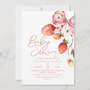 Invitation Baby shower de fraise frais moderne