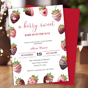 Invitation Baby shower de fraises Rouge Berry Sweet