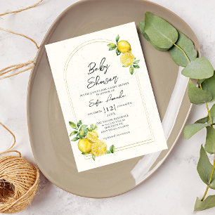 Invitation Baby shower de fruits citronnés au citron