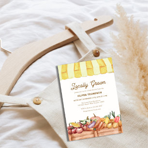 Invitation Baby shower de fruits de légumes de ferme cultivés