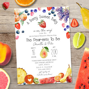 Invitation Baby shower de fruits sucrés de Berry