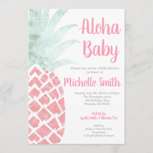 Invitation Baby shower de fruits tropicaux d'été de l'Aloha à