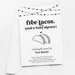 Invitation Baby shower de Funny Taco Couple<br><div class="desc">Tacos gratuits (et un Baby shower). Utilisez-la pour une douche traditionnelle ou une douche pour couple de lits bébés. Quoi qu'il en soit, profitez d'une invitation amusante et baby shower qui met l'accent sur... tacos ! L'oeuvre est dessinée à la main. Coordonnées, Registre, cartes de remerciements, et d'autres articles sont...</div>