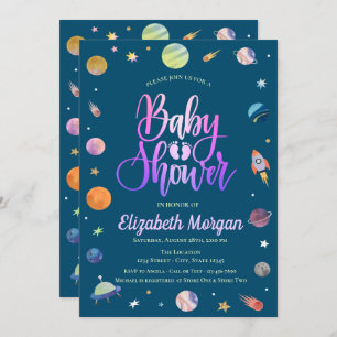 Invitation Baby shower de galaxie spatiale