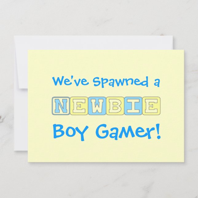 Invitation Baby shower de Gamer de garçon (Devant)