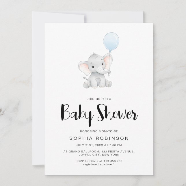 Invitation Baby shower de garçon adorable moderne (Devant)