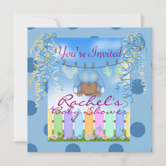 INVITATION BABY SHOWER DE GARÇON AFRICAIN CUTE AMÉRICAIN INVI