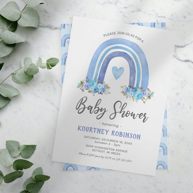 Invitation Baby shower de garçon arc-en-ciel Boho  (Créateur téléchargé)