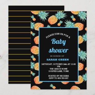 Invitation Baby shower de garçon d'ananas tropical