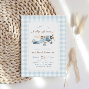 Invitation Baby shower de garçon d'avion vintage