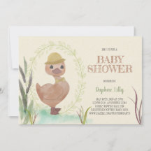Invitation Baby shower de garçon de canard rustiqu