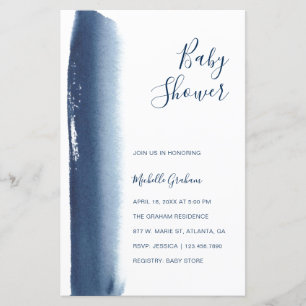 Invitation Baby shower de garçon de couleur bleu m