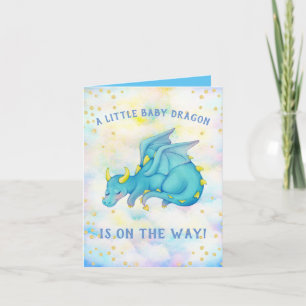 Invitation Baby shower de garçon de Dragon Bleu Cu