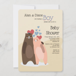 Invitation Baby shower de garçon de l'ours