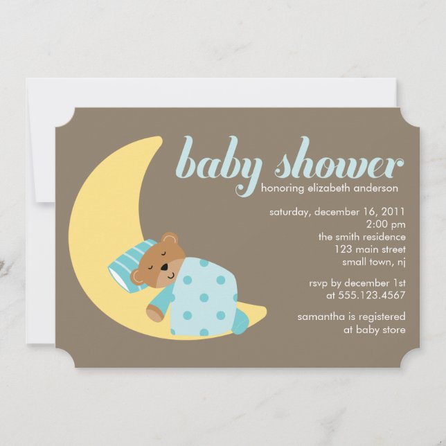 Invitation Baby shower de garçon de rêves doux (Devant)