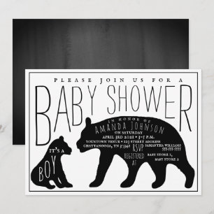 Invitation Baby shower de garçon d'ours de maman et de bébé
