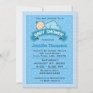 Invitation Baby shower de garçon endormi