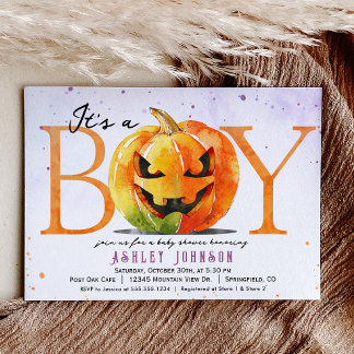Invitation Baby shower de garçon Halloween