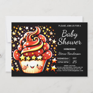Invitation Baby shower de garçon Muffin Personnalisé Cute Enc